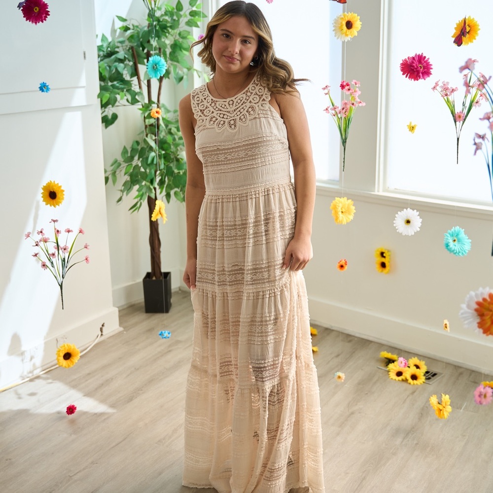 Eliza J Lace Boho Maxi Dress